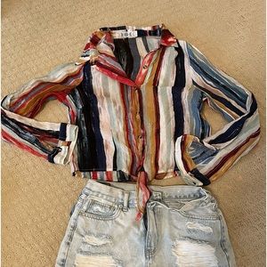 Multi color long sleeved shirt size M